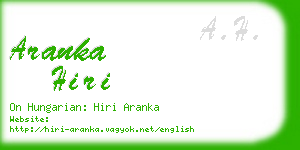 aranka hiri business card